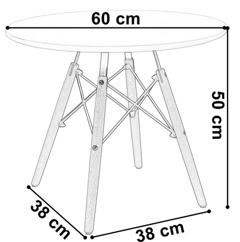 Stolik okrągły PARIS DTW 60 cm biały Stolik okrągły PARIS DTW 60 cm biały