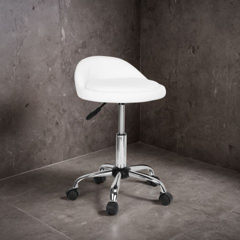 Taboret kosmetyczny fryzjerski LOMO biały Taboret kosmetyczny fryzjerski LOMO biały