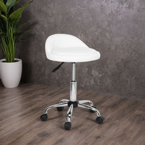 Taboret kosmetyczny fryzjerski LOMO biały Taboret kosmetyczny fryzjerski LOMO biały