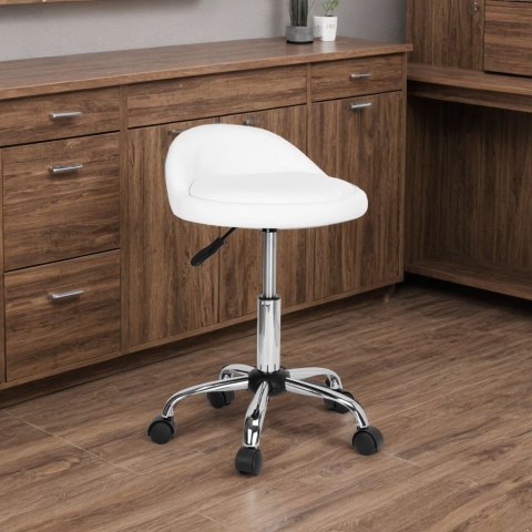 Taboret kosmetyczny fryzjerski LOMO biały Taboret kosmetyczny fryzjerski LOMO biały