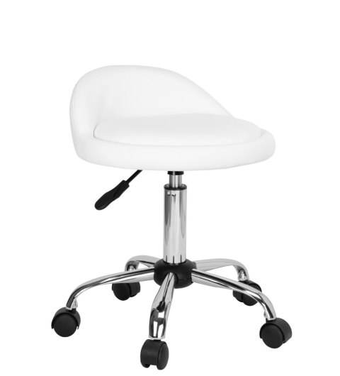 Taboret kosmetyczny fryzjerski LOMO biały Taboret kosmetyczny fryzjerski LOMO biały