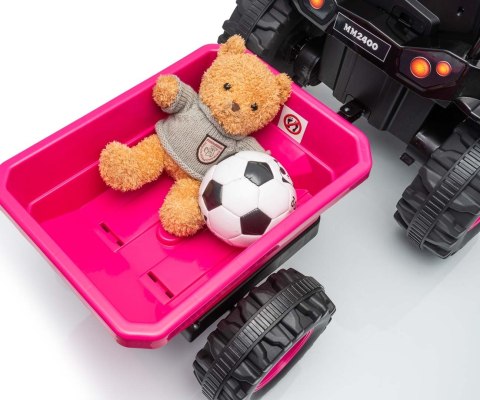 Milly Mally Milly Mally Pojazd na akumulator Traktor z przyczepą Farmer Pink