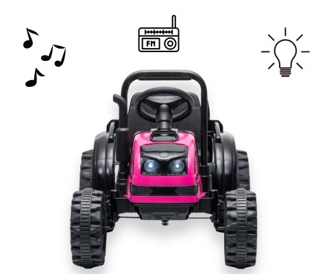 Milly Mally Milly Mally Pojazd na akumulator Traktor z przyczepą Farmer Pink
