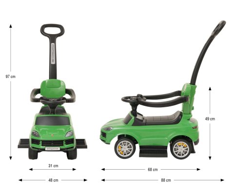 Milly Mally Milly Mally Pojazd z rączką Porsche Cayenne Green