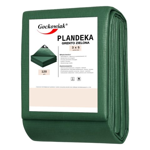 Plandeka 3x5m zielona GRENTO 120GSM