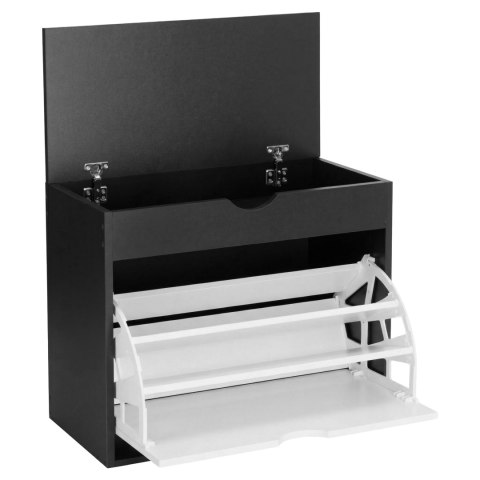 Szafka na buty do przedpokoju HEDOR BLACK/WHITE