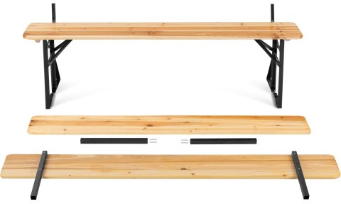 Zestaw ogrodowy stalowo-drewniany PORTER 170 cm stół+ 2 ławki