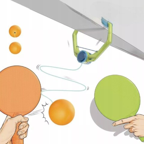 Luxma Ping Pong Podwieszany dla Dzieci i Dorosłych + 6 Piłek 2 Rakietki gra