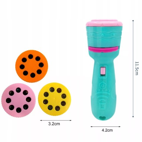 Luxma Projektor latarka mini 2w1 ręczny niebieski dla dzieci