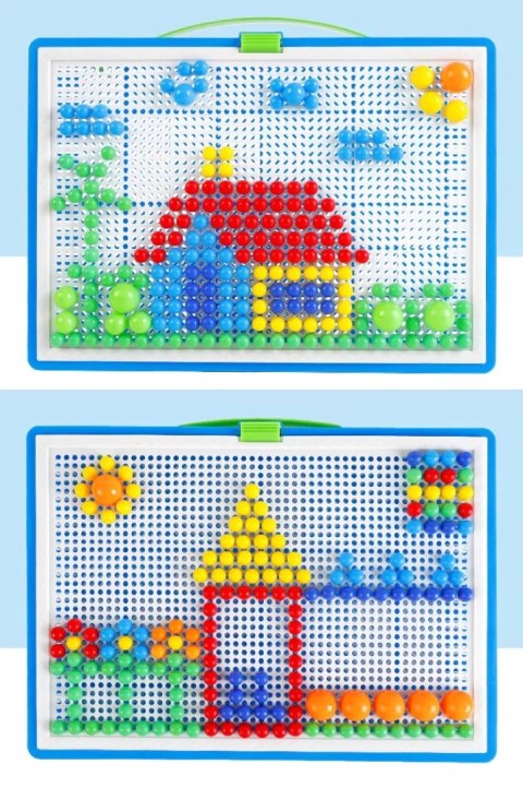 Luxma Puzzle pinezki grzybki kreatywna układanka 3+ walizka