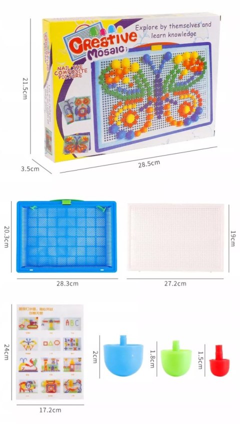 Luxma Puzzle pinezki grzybki kreatywna układanka 3+ walizka