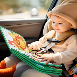 Luxma Sensoryczna filcowa książeczka dla dzieci farma zwierzątka na rzepy Montessori