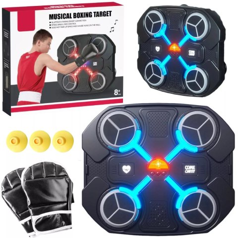 Luxma Tarcza Bokserska Muzyczna Bluetooth LED Smart Trening 3 Tryby Czarna
