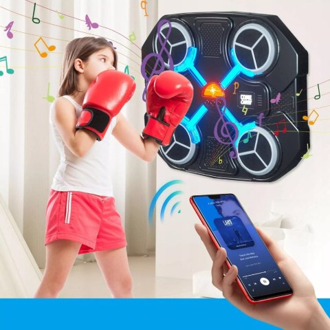 Luxma Tarcza Bokserska Muzyczna Bluetooth LED Smart Trening 3 Tryby Czarna