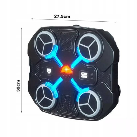 Luxma Tarcza Bokserska Muzyczna Bluetooth LED Smart Trening 3 Tryby Czarna