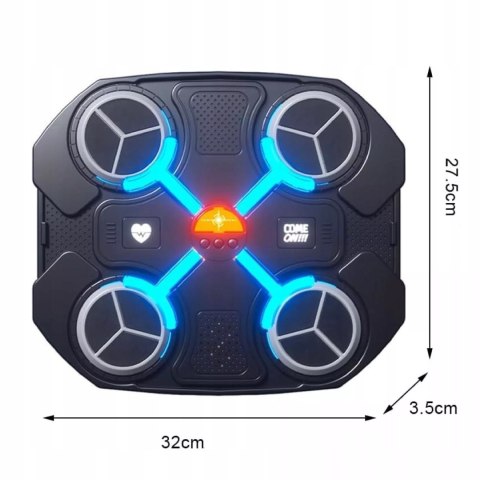 Luxma Tarcza Bokserska Muzyczna Bluetooth LED Smart Trening 3 Tryby Czarna