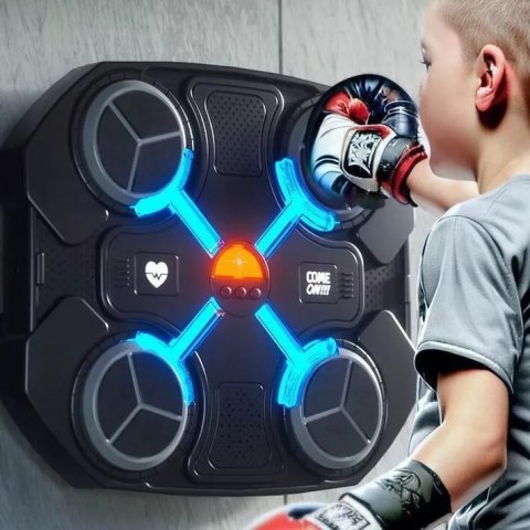 Luxma Tarcza Bokserska Muzyczna Bluetooth LED Smart Trening 3 Tryby Czarna