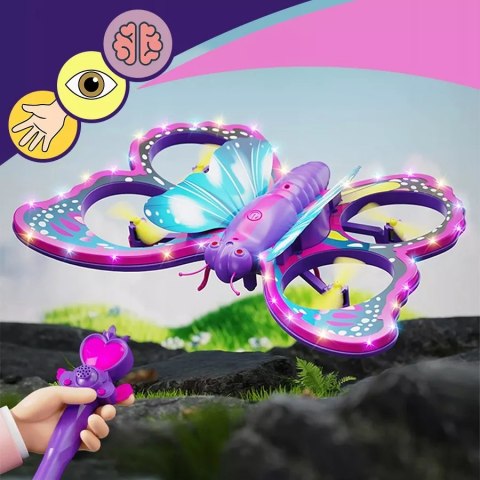 Luxma Zdalnie sterowany fioletowy motyl RC latający pilot różdżka mini dron