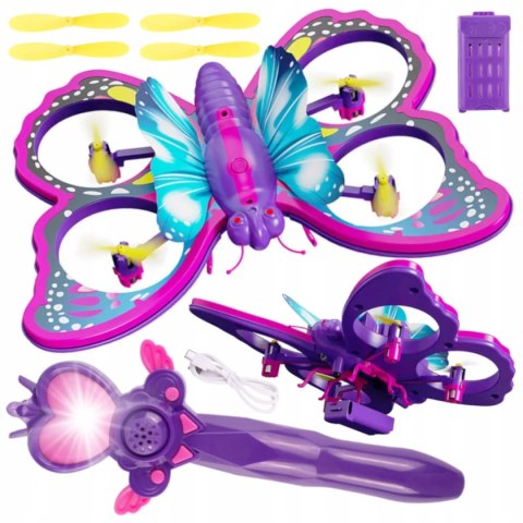 Luxma Zdalnie sterowany fioletowy motyl RC latający pilot różdżka mini dron