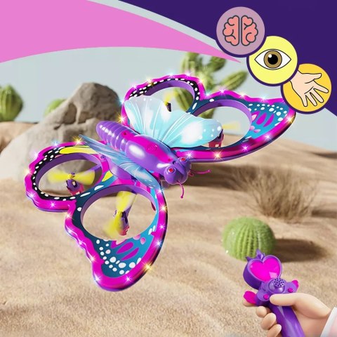 Luxma Zdalnie sterowany fioletowy motyl RC latający pilot różdżka mini dron