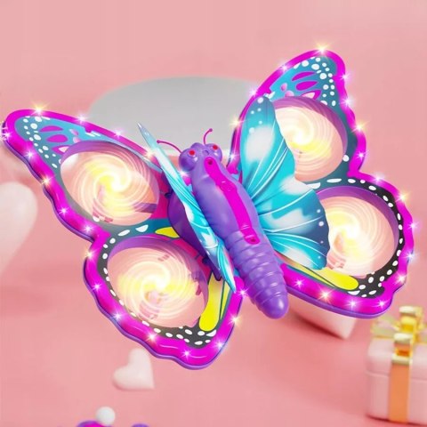 Luxma Zdalnie sterowany fioletowy motyl RC latający pilot różdżka mini dron