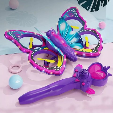 Luxma Zdalnie sterowany fioletowy motyl RC latający pilot różdżka mini dron