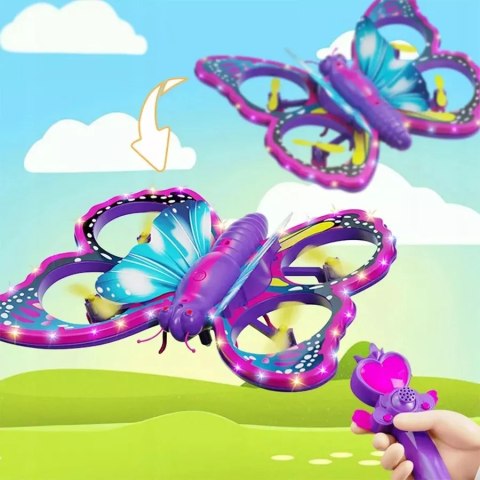 Luxma Zdalnie sterowany fioletowy motyl RC latający pilot różdżka mini dron