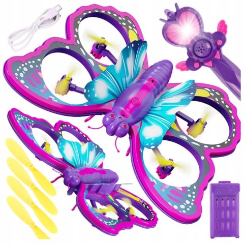 Luxma Zdalnie sterowany fioletowy motyl RC latający pilot różdżka mini dron