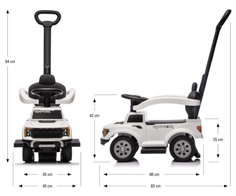 Milly Mally Milly Mally Pojazd z rączką Ford F-150 3w1 White