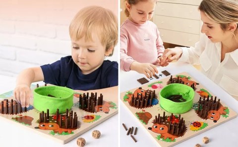 Luxma Drewniana Gra Montessori Jeż Edukacyjna Gra Matematyczna nauka liczenia