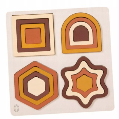 Luxma Drewniana Układanka Sorter Montessori Kształty Edukacyjna dla dzieci