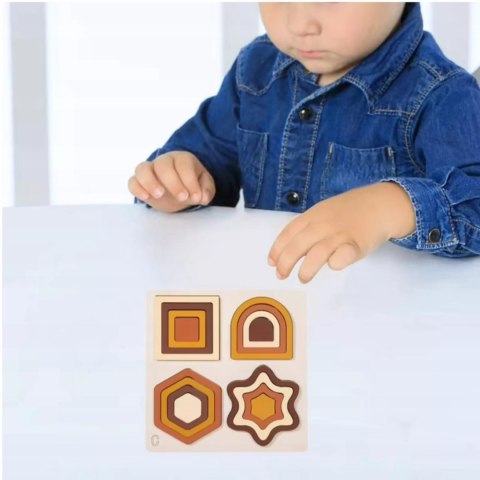 Luxma Drewniana Układanka Sorter Montessori Kształty Edukacyjna dla dzieci