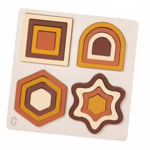 Luxma Drewniana Układanka Sorter Montessori Kształty Edukacyjna dla dzieci