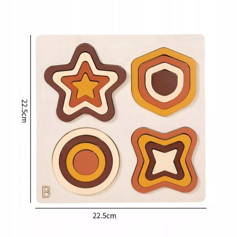 Luxma Drewniana Układanka Sorter Montessori Kształty Edukacyjna dla dzieci