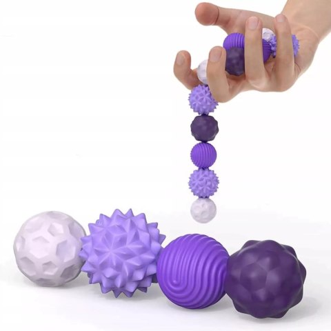 Luxma KULKI SENSORYCZNE Magnetyczne Antystresowe 4 sztuki Fioletowe z Etui