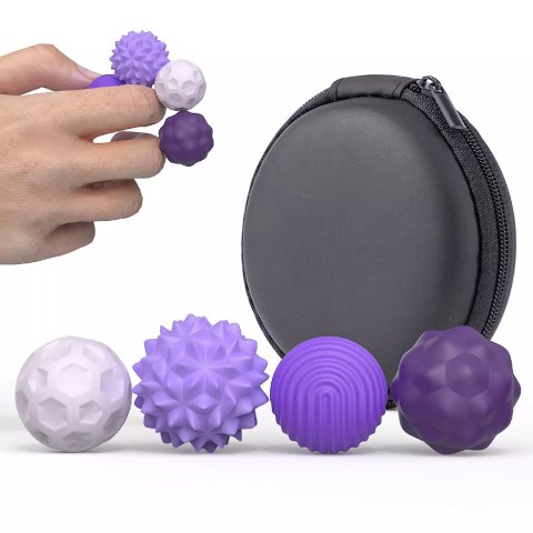 Luxma KULKI SENSORYCZNE Magnetyczne Antystresowe 4 sztuki Fioletowe z Etui