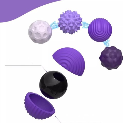 Luxma KULKI SENSORYCZNE Magnetyczne Antystresowe 4 sztuki Fioletowe z Etui