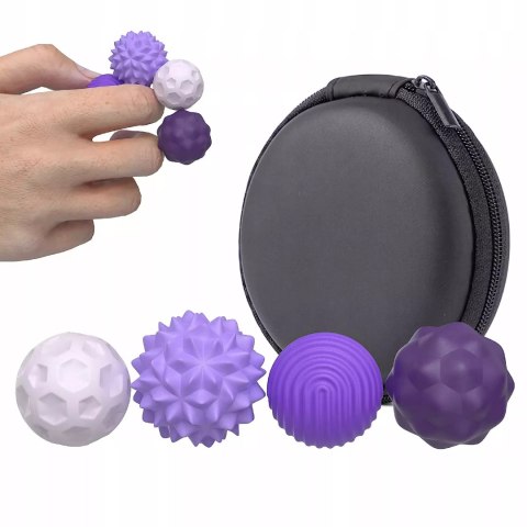 Luxma KULKI SENSORYCZNE Magnetyczne Antystresowe 4 sztuki Fioletowe z Etui