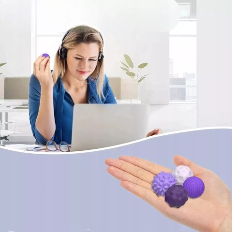 Luxma KULKI SENSORYCZNE Magnetyczne Antystresowe 4 sztuki Fioletowe z Etui