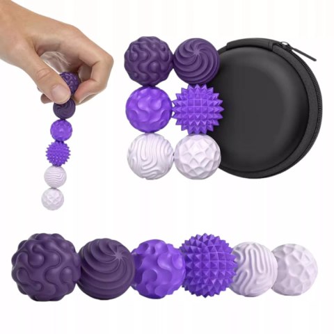 Luxma Magnetyczne kulki sensoryczne antystresowe z etui ADHD ASD SI 6 szt fiolet