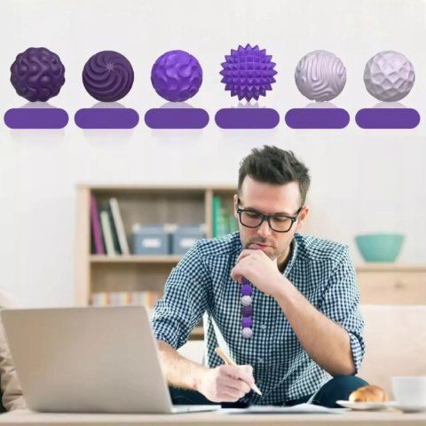 Luxma Magnetyczne kulki sensoryczne antystresowe z etui ADHD ASD SI 6 szt fiolet
