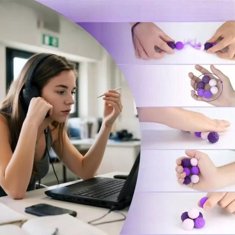 Luxma Magnetyczne kulki sensoryczne antystresowe z etui ADHD ASD SI 6 szt fiolet