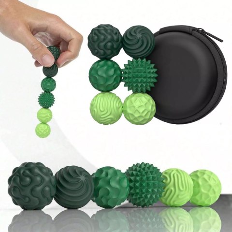 Luxma Magnetyczne kulki sensoryczne antystresowe z etui ADHD ASD SI 6 szt zielone