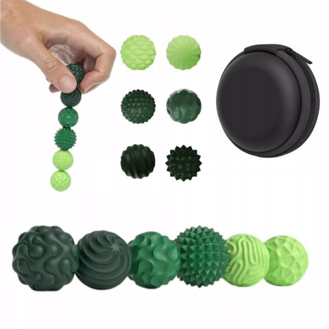 Luxma Magnetyczne kulki sensoryczne antystresowe z etui ADHD ASD SI 6 szt zielone