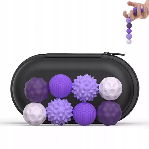 Luxma Magnetyczne kulki sensoryczne antystresowe z etui ADHD ASD SI 8 szt fiolet