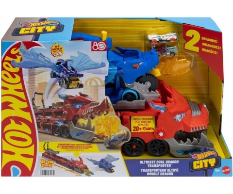 Mix Mattel JBM72 Hot Wheels Transporter Podwójny Smok