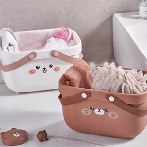 Luxma Kosz organizer pojemnik na zabawki z uchwytami przybory dla dzieci miś