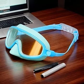 Luxma Okulary do pływania dziecięce z noskiem antyfog silikonowe 4-16 niebieskie