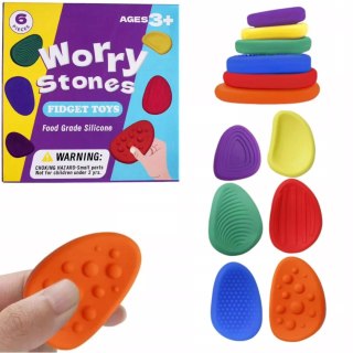 Luxma Zestaw 6x Kamienie Antystresowe SILIKONOWE Fidget Toy Sensoryczne ADHD
