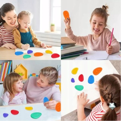 Luxma Zestaw 6x Kamienie Antystresowe SILIKONOWE Fidget Toy Sensoryczne ADHD